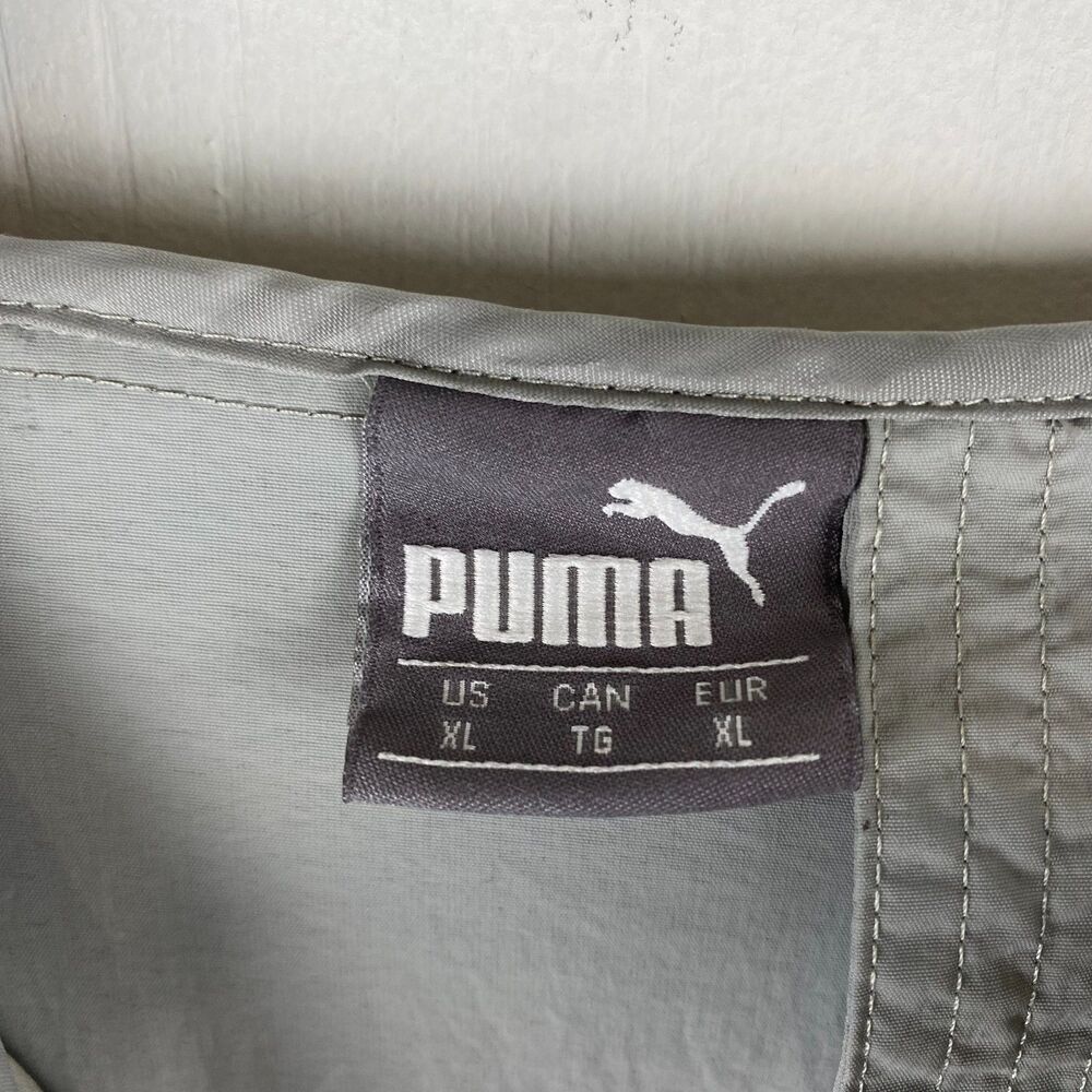 Puma Men’s XL Gray Black Windbreaker Jacket Lightweight Hooded Athletic Zip - Picture 3 of 5